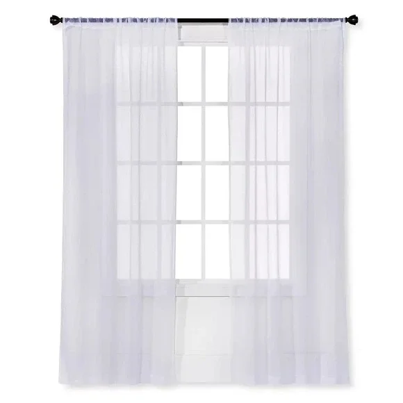 ⚡️1 pc Sheer Crinkle Window‎ Curtain Panel White - Room Essentials 40
