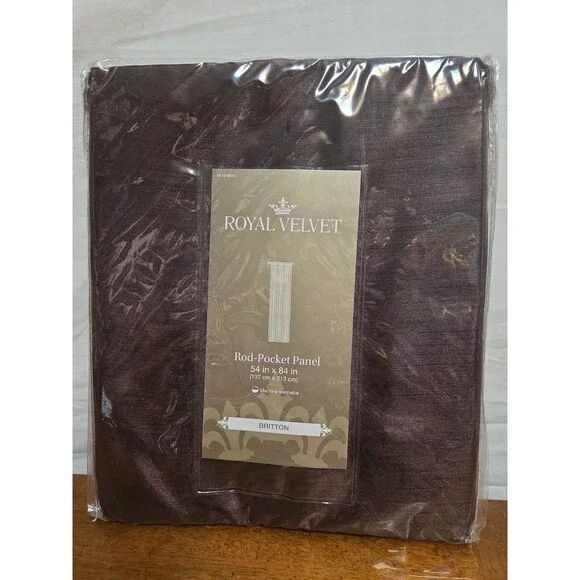 Royal Velvet Britton Russett Brown 54 In X 84 In Rod-Pocket Panel Polyester New