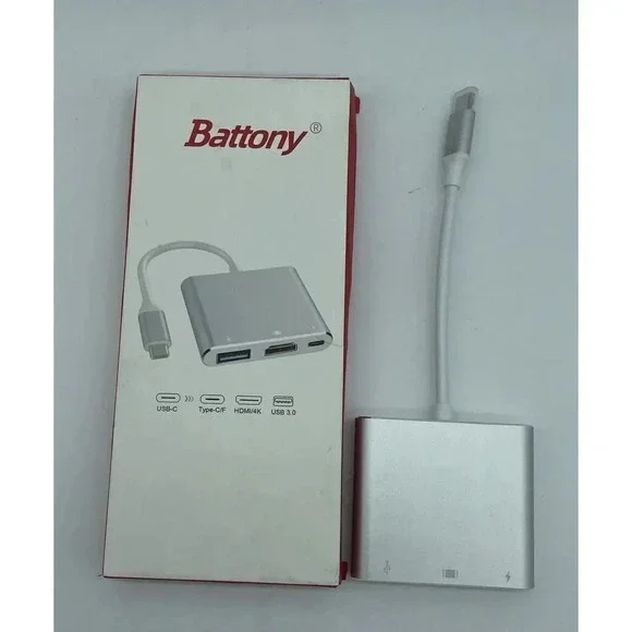 Battony USB C Multiport AV Adapter with 4K HDMI Output USB 3.0 Port &‎ USB-C/F