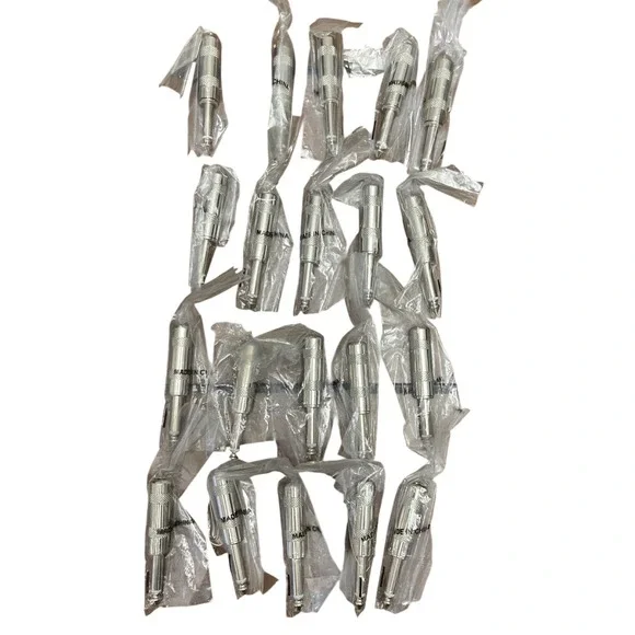 GLS Audio 1/4 Inch TS Mono‎ Cable Mount Plugs 20 Pack Silver Metal Male 6.3 mm