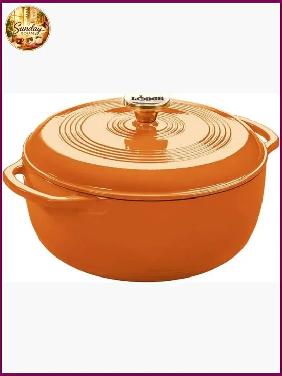 Essential Enamel Cast Iron Dutch Oven 6 Qt - Bread Baking, Braising & Slow