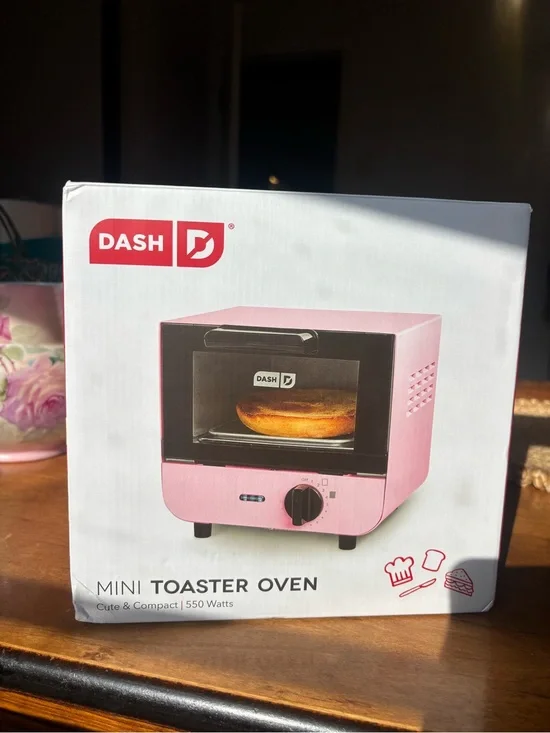 Ash Pink Mini Toaster Oven - Compact Countertop Toaster Oven