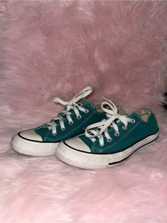 Converse All Star Deep Teal Low-Top Canvas Sneakers—Size: 6
