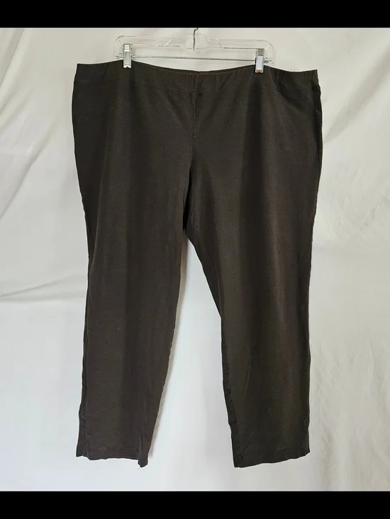 Eileen Fisher Women plus size dark brown knit pants 3X Casual Minimalist Pull On