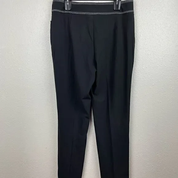 Multiples Black and White Stitched Slack Pants Size 10 EUC