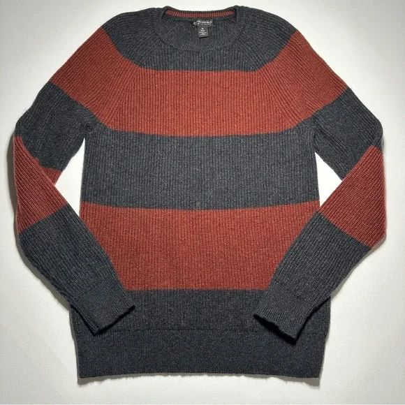 Banana Republic Wool Blend Crewneck Striped Sweater, Italian Yarn - Mens Medium