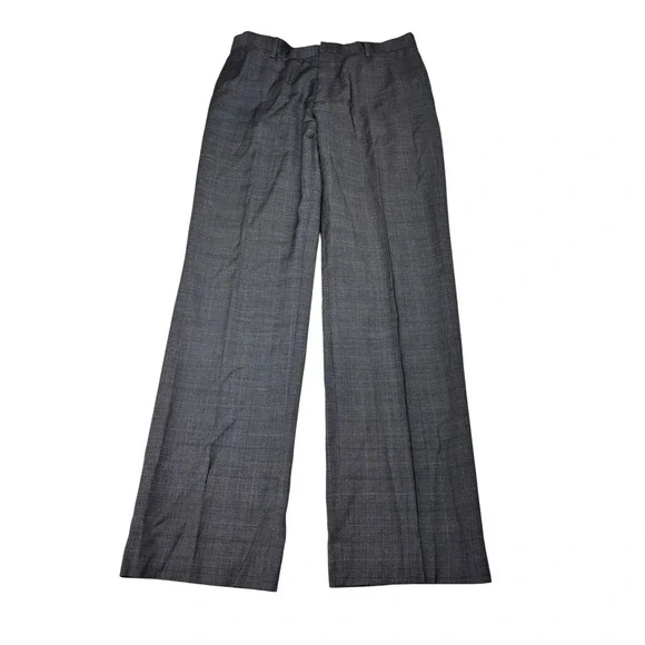 Banana Republic Classic Fit Grey Glen Plaid Wool Blend Dress Pants 33/34 Mens