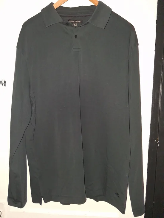 Banana Republic Men’s Long Sleeve Polo - Black