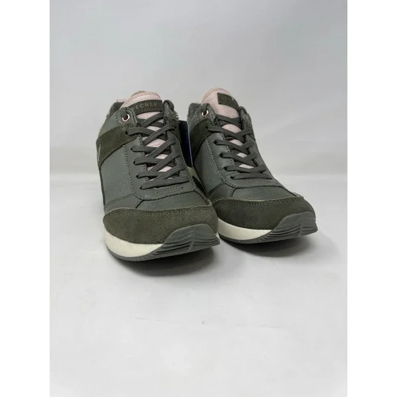 Skechers Street LA Million High N Fly Womens Size 8 Olive Sneakers NWB
