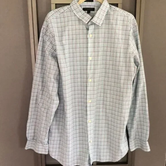Banana republic Grant fit Supima cotton long sleeve button-down  plaid shirt XL