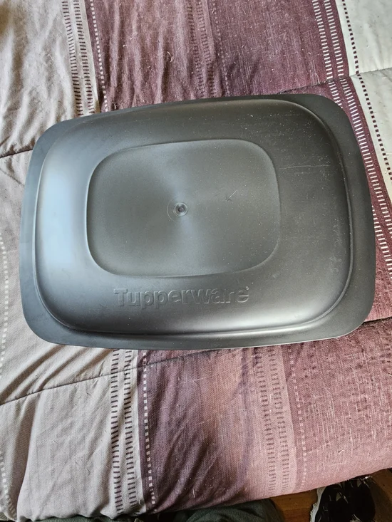 Tupperware Dark Gray Plastic  Cooking Pan. Oven,microwave And Freezer Safe