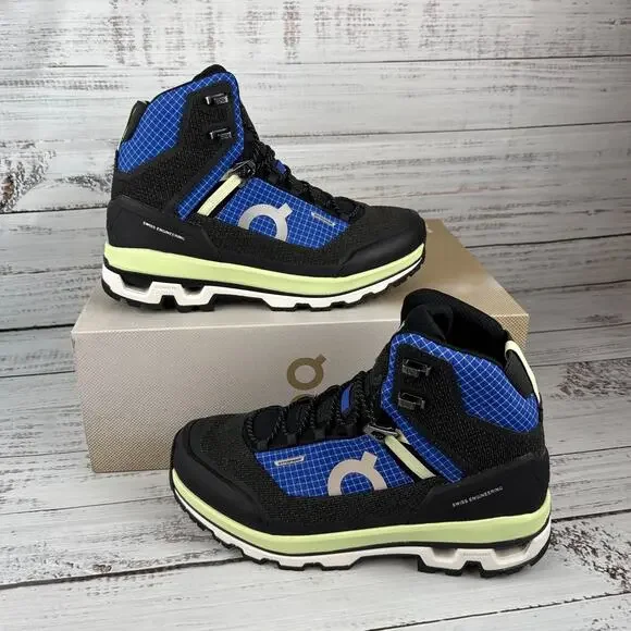 On Cloudalpine Waterproof Womens US 8 Hiking Boots Black Blue