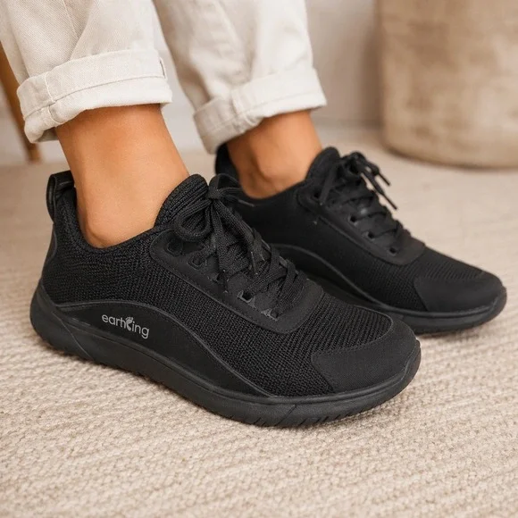 Earthing Sedona Grounding Barefoot Sneakers Black Knit Women's US 8.5 EU 39