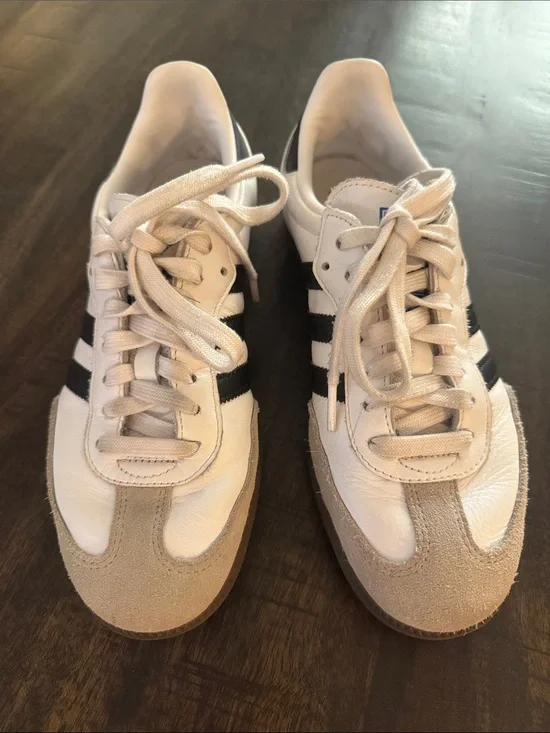 adidas Samba White and Black Retro Sneakers