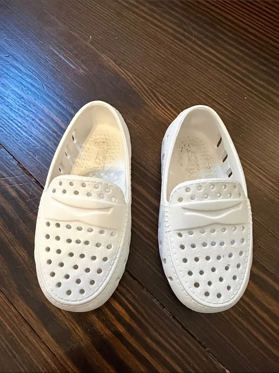 Girl Floafer White Slip-On Perforated Water-Resistant Shoes