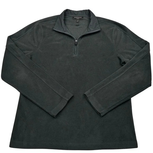 Banana Republic Ultrawarm Fleece Quarter Zip Pullover Mens Small Charcoal Gray