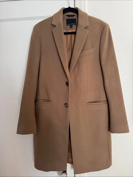 Men’s Banana Republic Camel Notch-Lapel Wool Coat