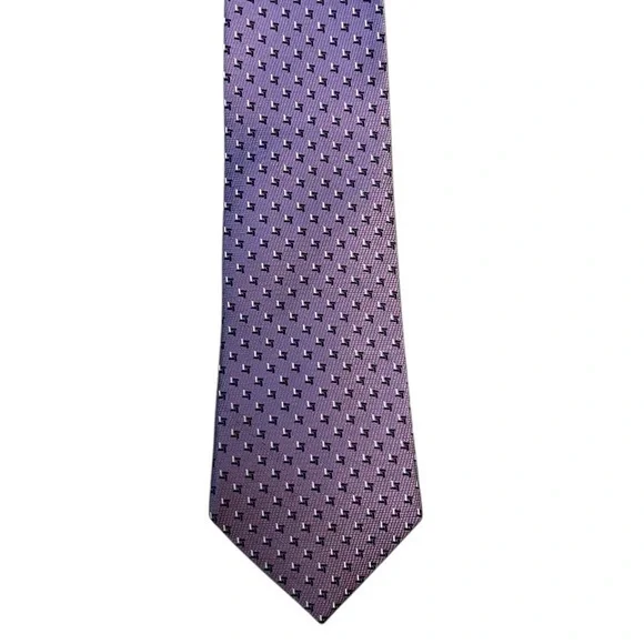 Banana Republic Skinny 3.25” Light Purple w/Geometric Pattern Silk Tie