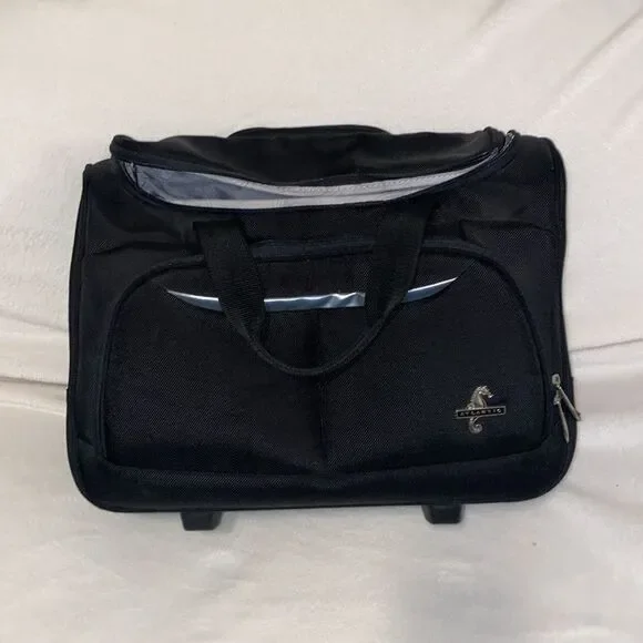 Atlantic Black Rolling Laptop Bag Seahorse Logo Carry On Briefcase Travel Bag