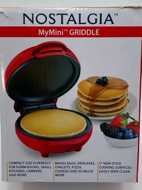 MyMini Pancake Maker Nostalgia Griddle Limited Edition‎ 5” Plate, Non stick New