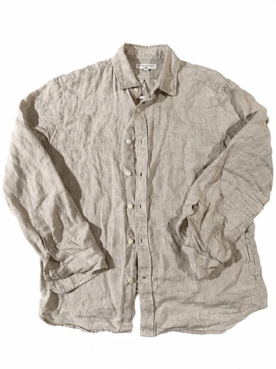 Banana Republic Light Taupe Linen Shirt Jacket