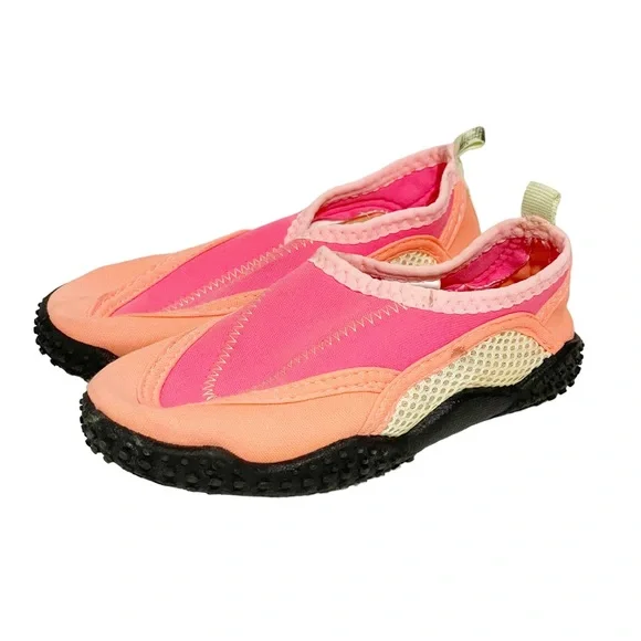 Airwalk Size 10 Girls Pink Coral‎ Watersock Water Shoes Grip Bottoms