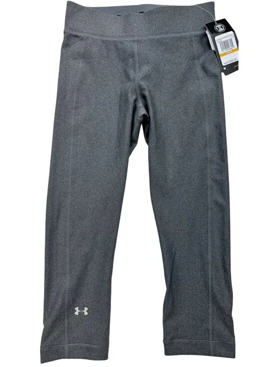 Under Armour Women's HeatGear Armour Capri Leggings Stretch Size S Gray Solid