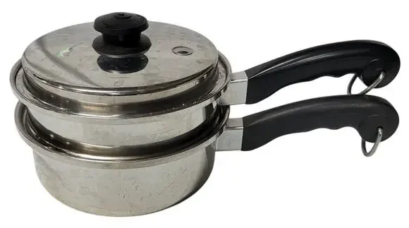 🍲Vintage Saladmaster 3 Pc Multi-Ply Stainless Fry Pot Steamer Double Boiler Lid