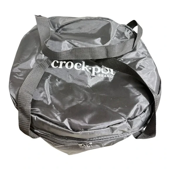 Crock-Pot Travel Bag Insulated Slow Cooker Carrier Black Round Zippered Case