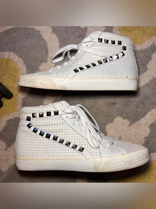 Steve Madden White High-Top Studded Sneakers
