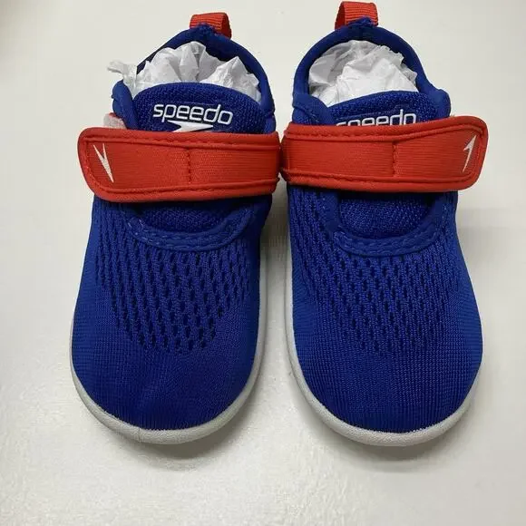 Speedo Toddler Hybrid Water Shoes Royal Blue/Orange, Size S Small 5-6