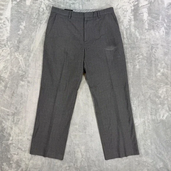 Banana Republic Classic Fit Dress Pants Men's Size 33x30 Gray Striped Trousers