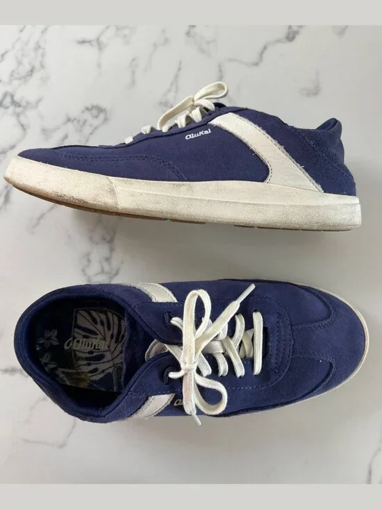 OluKai Ha'upu Court Sneaker - Navy / Off-White - Size 6.5