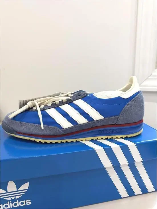adidas Retro Blue White Suede Nylon Sneakers with Box SL 72 OG 8.5
