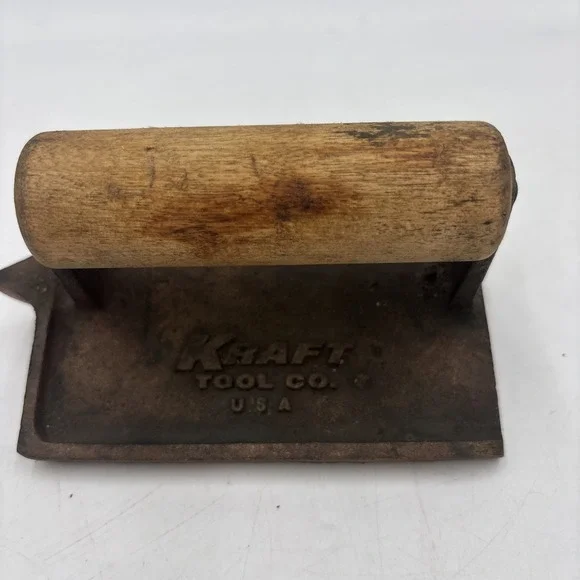 Vintage Cast Iron Bacon Press With Wood Handle