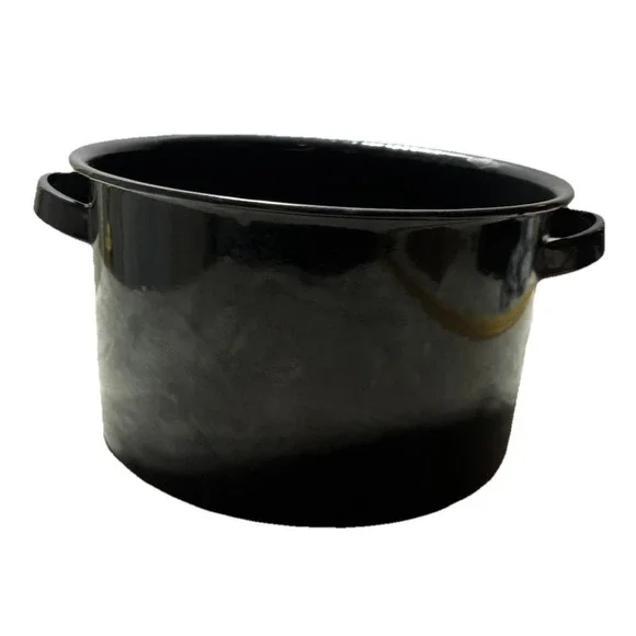 Stock Pot Enamel‎ Black 8 qt *spot