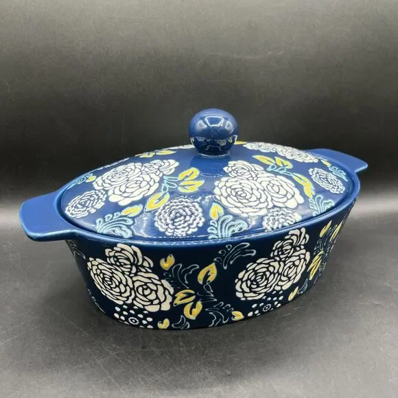 Ceramic Casserole Dish With Lid, Dishes for Oven, Baking Blue