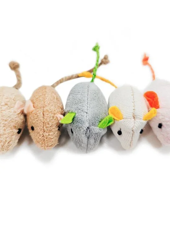 Shudyear cat Toys 5pcs Mouse Toys, Interactive Catnip Animal Toys for Indoor Kit