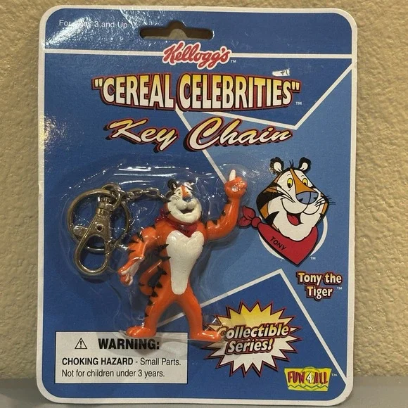 Kellogg Tony the Tiger Cereal Celebrities Collectible Keychain 1998 Sealed