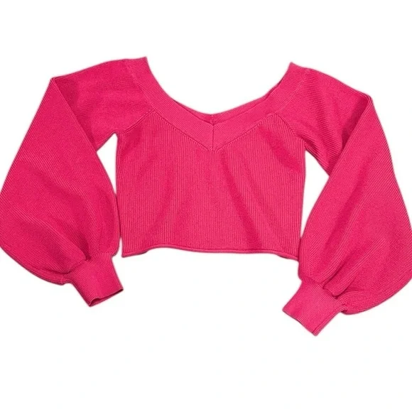 ZARA | Balloon Sleeve Crop Sweater