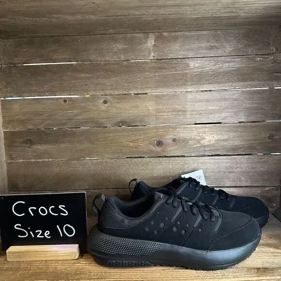 New Womens Crocs On The Clock Black Comfort Work‎ Sneakers Shoes Size 10 M