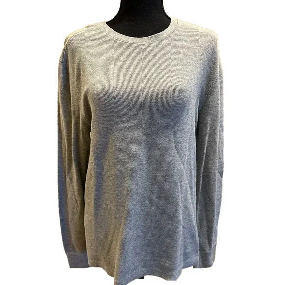 BANANA REPUBLIC MENS LIGHT GRAY THERMAL LONG SLEEVE TOP
