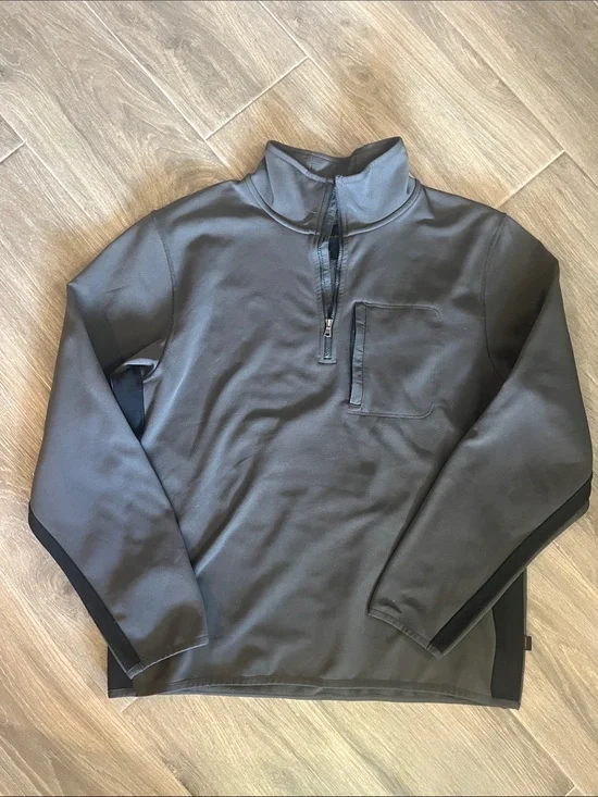 Banana Republic Gray Fleece Pullover with Orange Logo Tag