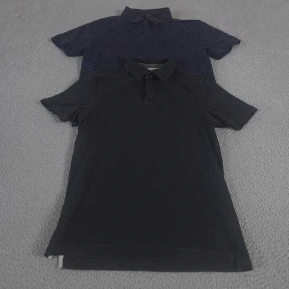 LOT OF 2 Banana Republic Polo Shirt Mens S Multi Performance Fitted Pima Cotton