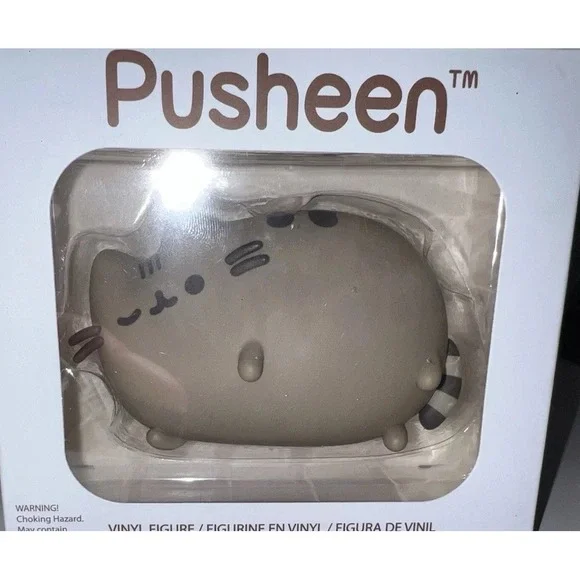 (3/B24)Lazy Pusheen Plastic Cat Figurine
