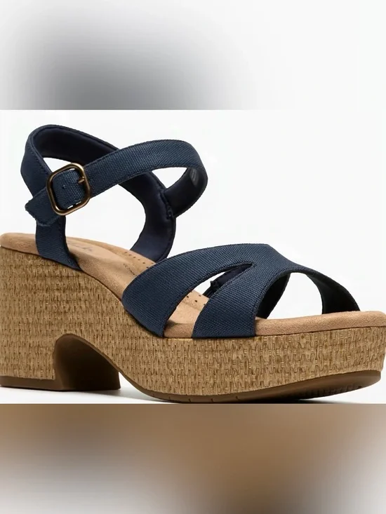 Clarks Collection Wedges -Nerisa Twist (Navy Denim)