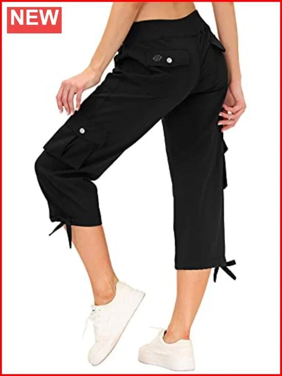 Lightweight Quick Dry Cargo Capris Hiking Pants with Pockets