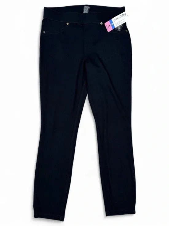 June & Daisy Black Denim Capri Leggings Womens S Small Stretch Back Pockets NWT