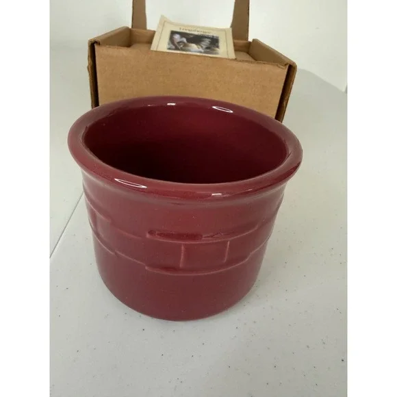 LONGABERGER POTTERY WOVEN TRADITIONS 1 PINT PAPRIKA SALT CROCK