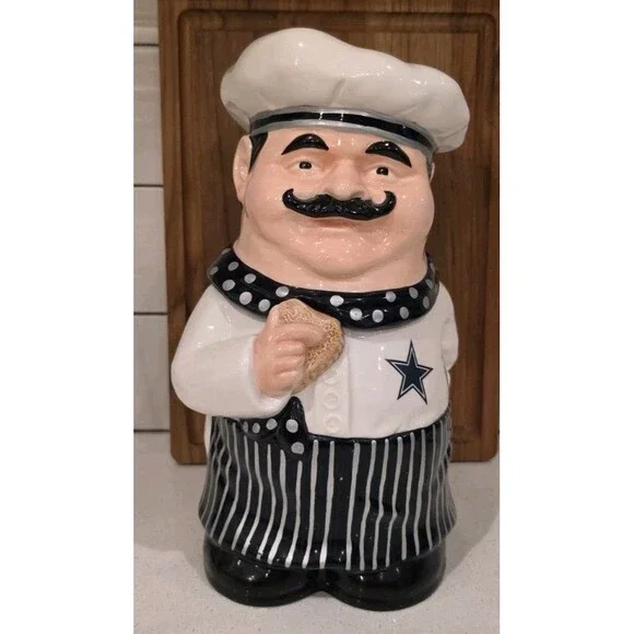 Dallas Cowboy's Traditional Ceramic Chef Cookie Jar